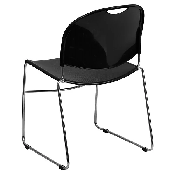 Flash Furniture Hercules™ Stacking Chair, Fabric, Black, Seat: 17.6"W X 17.4"D, Back: 17.625"W X 15.5"H - Image 3