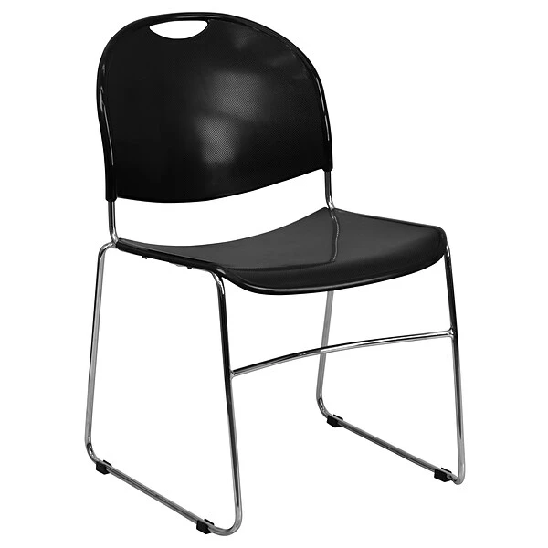 Flash Furniture Hercules™ Stacking Chair, Fabric, Black, Seat: 17.6"W X 17.4"D, Back: 17.625"W X 15.5"H - Image 5