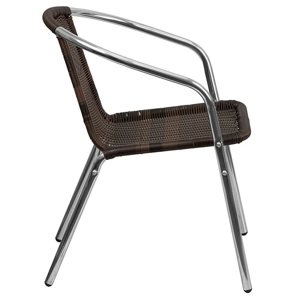 Flash Furniture Contemporary Aluminum Dining Chair, Dark Brown (TLH020) - Image 8