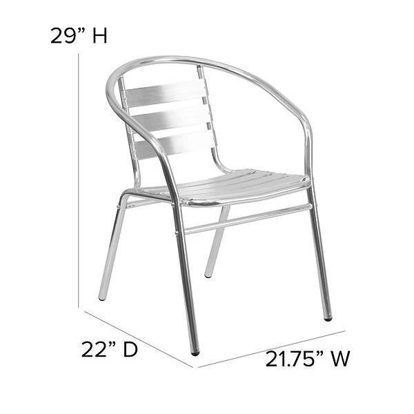 Flash Furniture Contemporary Aluminum Dining Chair, Triple-Slat Back (TLH017B) - Image 5