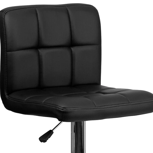 Flash Furniture Contemporary Vinyl Adjustable Height Barstool With Back, Black (DS810MODBK) - Image 7