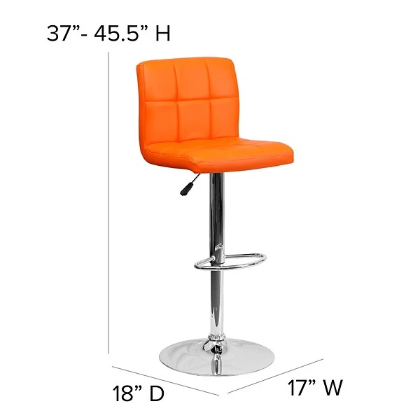 Flash Furniture Contemporary Vinyl Adjustable Height Barstool With Back, Orange (DS810MODORG) - Image 5