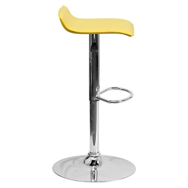Flash Furniture Contemporary Vinyl Adjustable Height Barstool With Back, Yellow (DS801CONTYEL) - Image 5