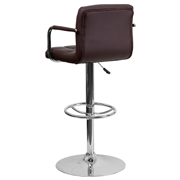 Flash Furniture Contemporary Vinyl Adjustable Height Barstool With Back, Brown (CH102029BRN) - Image 6