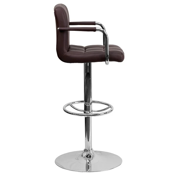 Flash Furniture Contemporary Vinyl Adjustable Height Barstool With Back, Brown (CH102029BRN) - Image 8