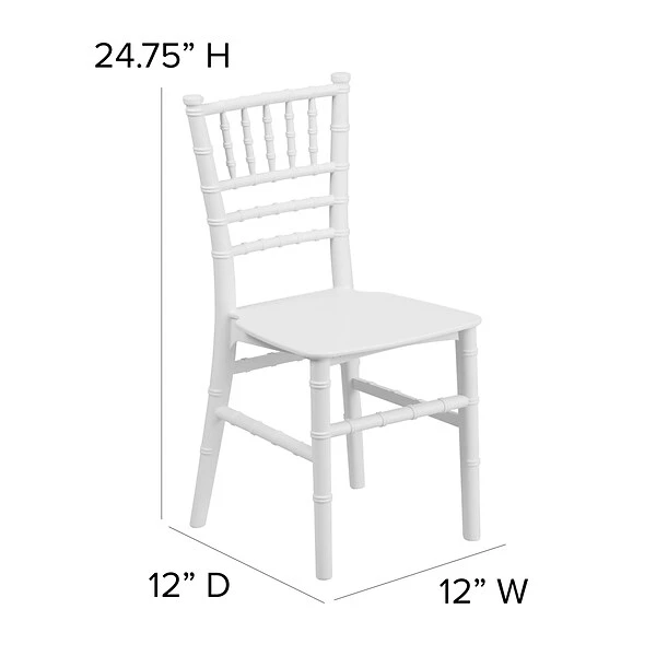 Flash Furniture Resin Kids Chiavari Chair, White (LEL7KWH) - Image 5