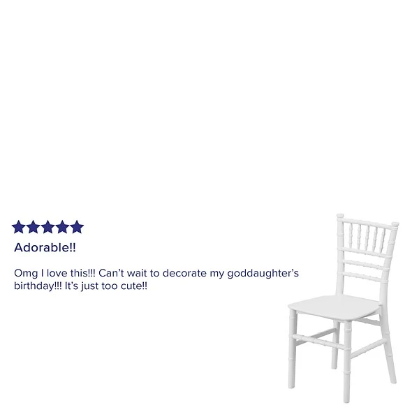 Flash Furniture Resin Kids Chiavari Chair, White (LEL7KWH) - Image 3