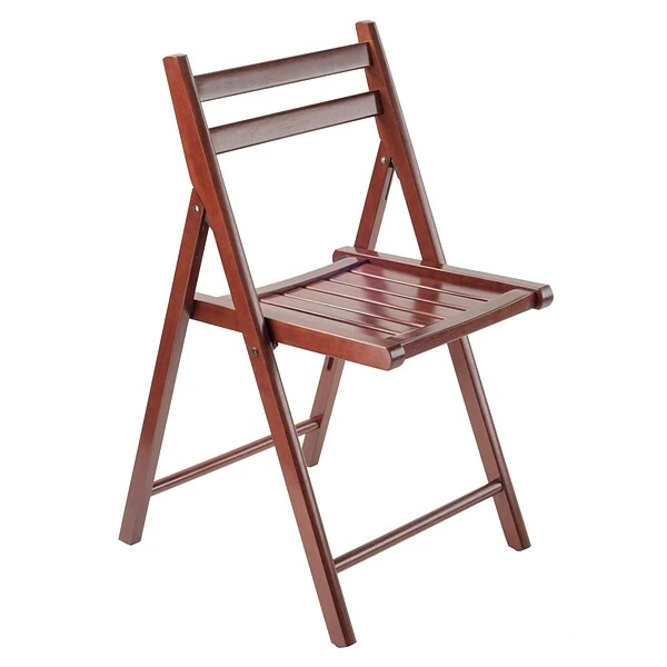 Winsome Robin 4 Piece Armless Slated Folding Chair Set, Walnut (94415) - Image 2