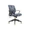 The Raynor Group Elizabeth Sutton Gramercy Fabric Swivel Task Chair, Black Grayscale Echo Gold (K-ESGR-BLK-ECHO-GLD)