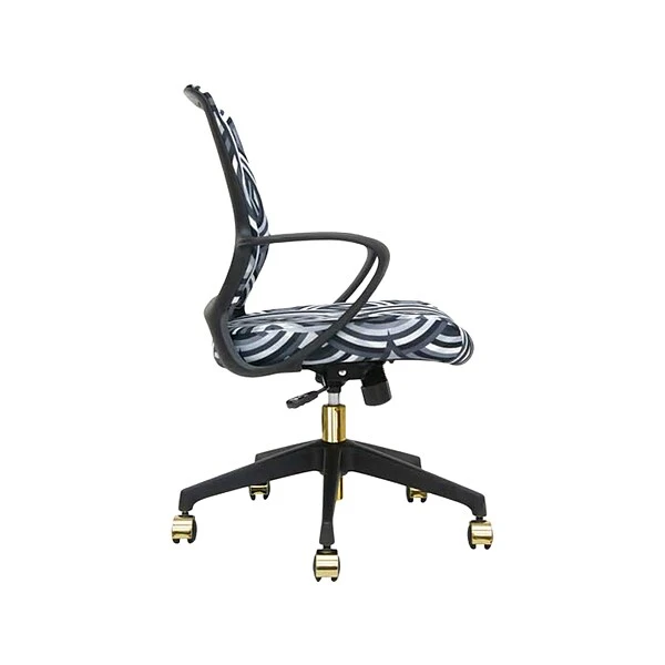 The Raynor Group Elizabeth Sutton Gramercy Fabric Swivel Task Chair, Black Grayscale Echo Gold (K-ESGR-BLK-ECHO-GLD) - Image 2