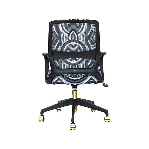 The Raynor Group Elizabeth Sutton Gramercy Fabric Swivel Task Chair, Black Grayscale Echo Gold (K-ESGR-BLK-ECHO-GLD) - Image 3