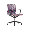 The Raynor Group Elizabeth Sutton Wynwood Fabric Swivel Task Chair, Multi Rose Black Silver (K-ESWY-BLK-ROSE-SIL)