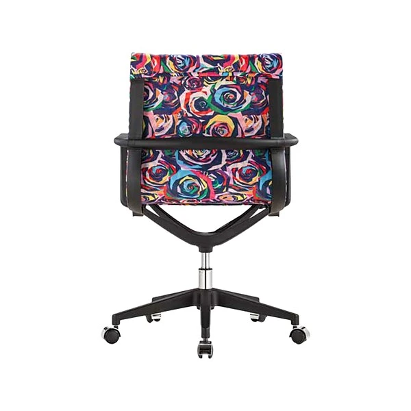 The Raynor Group Elizabeth Sutton Wynwood Fabric Swivel Task Chair, Multi Rose Black Silver (K-ESWY-BLK-ROSE-SIL) - Image 3