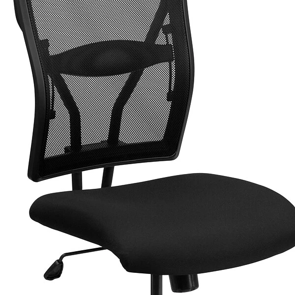 Flash Furniture HERCULES Series Armless Ergonomic Mesh Swivel Big & Tall Executive Office Chair, Black (WL5029SYG) - Image 8