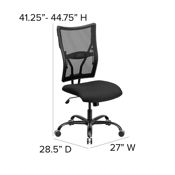 Flash Furniture HERCULES Series Armless Ergonomic Mesh Swivel Big & Tall Executive Office Chair, Black (WL5029SYG) - Image 6