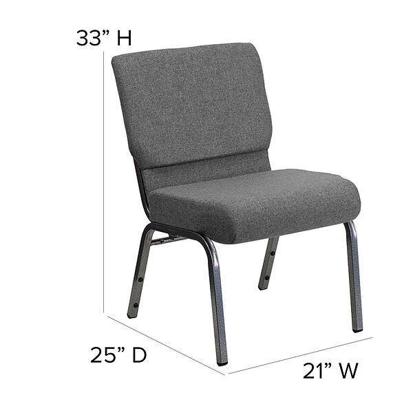 Flash Furniture HERCULES 21'' Church Chairs W/3.75'' Seat Silver Vein Frame (XUCH0221GYSV) - Image 5