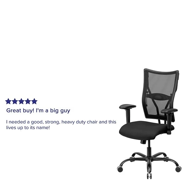 Flash Furniture HERCULES Series Ergonomic Mesh Swivel Big & Tall Executive Office Chair, Black (WL5029SYGA) - Image 4