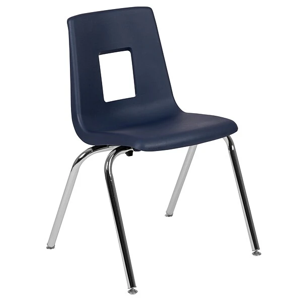 Flash Furniture Mickey Advantage Plastic/Steel Student Stacking Chair, Navy, 4/Pack (ADVSSC18NAVY) - Image 5