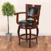 Flash Furniture Transitional LeatherSoft Counter Height Swivel Stool With Back, Cherry (TA212524CHY)