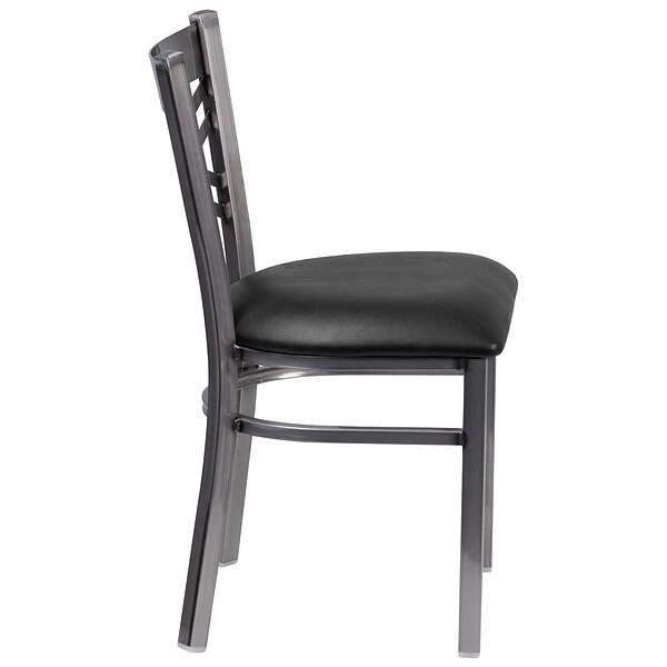 HERCULES Series Clear Coated ''X'' Back Metal Restaurant Chair (XU6FOBCLBLKV) - Image 7