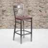 Flash Furniture Traditional Wood Restaurant Barstool With Back, Cherry (XU6F8BCLBARCHYW)