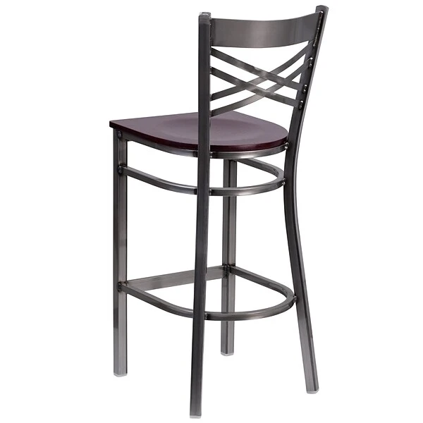 Flash Furniture Traditional Wood Restaurant Barstool With Back, Mahogany (XU6F8BCLBARMAHW) - Image 3
