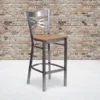 Flash Furniture Traditional Wood Restaurant Barstool With Back, Natural (XU6F8BCLBARNATW)