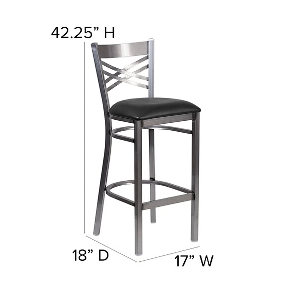 Flash Furniture Traditional Vinyl Restaurant Barstool With Back, Black (XU6F8BCLBARBLKV) - Image 5