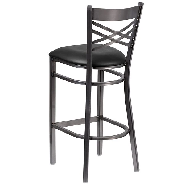 Flash Furniture Traditional Vinyl Restaurant Barstool With Back, Black (XU6F8BCLBARBLKV) - Image 6