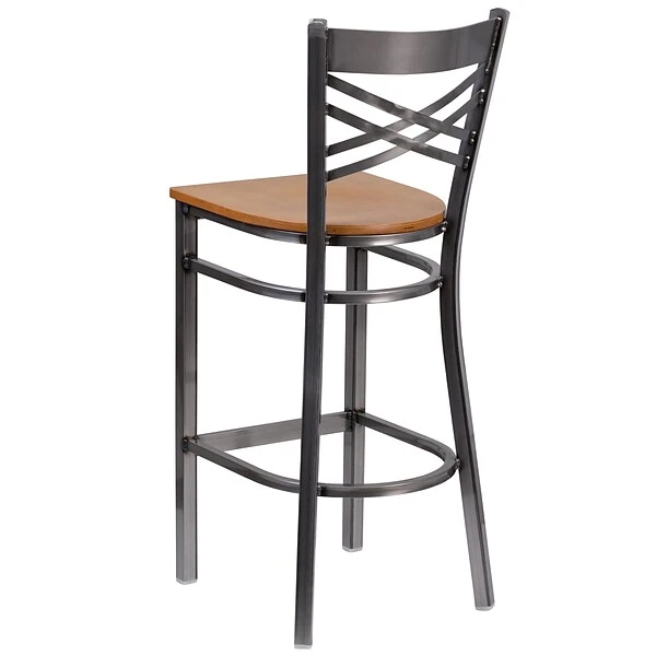 Flash Furniture Traditional Wood Restaurant Barstool With Back, Natural, 2-Pieces (2XU6F8BCLBNATW) - Image 4