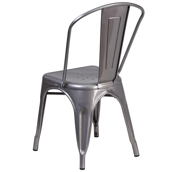 Flash Furniture Contemporary Metal Side Dining Chair, Gray (XUDGTP001) - Image 6