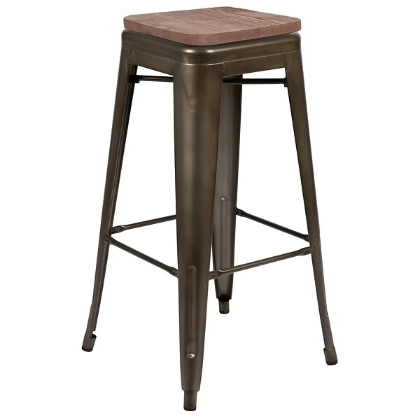 Flash Furniture Metal 30" High Indoor Bar Stool, Gun Metal Gray, 4-Pieces (4ET31320W30GNR) - Image 8