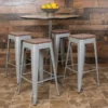 Flash Furniture Metal 30" High Indoor Bar Stool, Silver, 4-Pieces (4ET31320W30SVR)