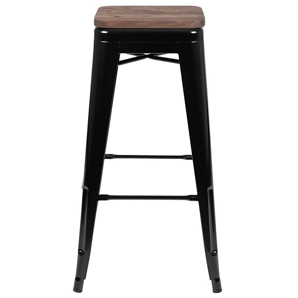 Flash Furniture Metal 30" High Indoor Bar Stool, Black, 4-Pieces (4ET31320W30BKR) - Image 8