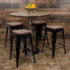 Flash Furniture Metal 24" High Counter-Height Bar Stool, Black, 4-Pieces (4ET31320W24BKR)