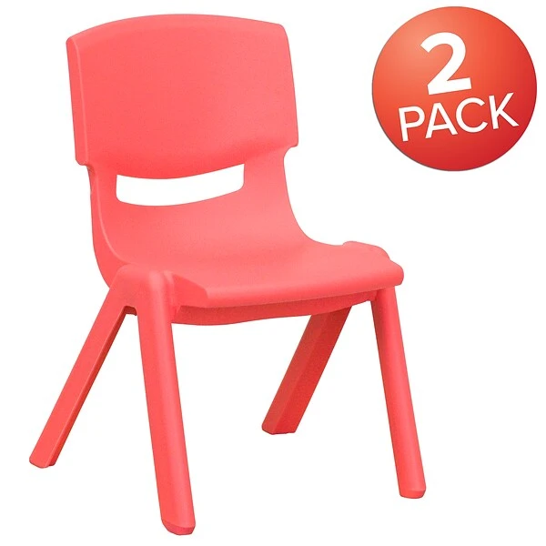 Flash Furniture Plastic School Chair With 10.5" Seat Height, Red, 2-Pieces (2YUYCX003RED) - Image 3