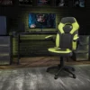 Flash Furniture X10 Ergonomic LeatherSoft Swivel Gaming Chair, Neon Green/Black (CH00095GN)