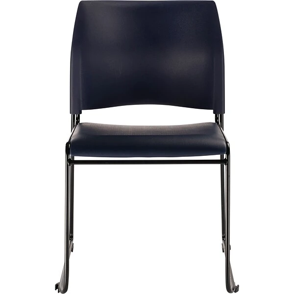 NPS 8700 Series Cafetorium Stack Chair, Black Vinyl Seat/Black Backrest (8710-11-10)