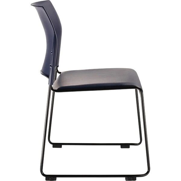 NPS 8700 Series Cafetorium Stack Chair, Black Vinyl Seat/Black Backrest (8710-11-10) - Image 2