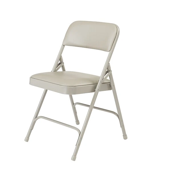 NPS 1200 Series Vinyl Padded Premium Folding Chairs, Warm Grey/Grey, 4/Pack (1202/4) - Image 2