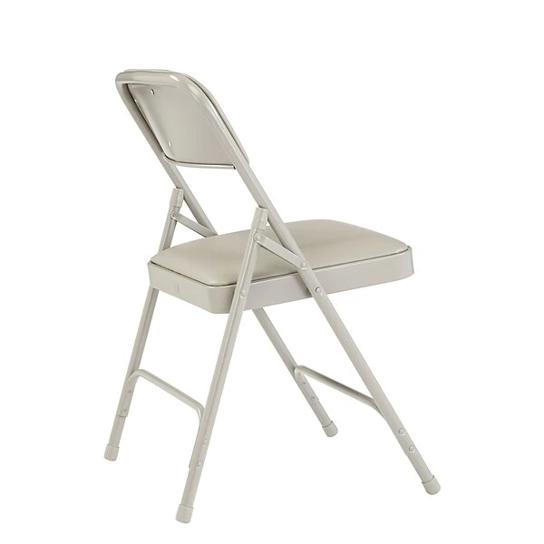 NPS 1200 Series Vinyl Padded Premium Folding Chairs, Warm Grey/Grey, 4/Pack (1202/4) - Image 3