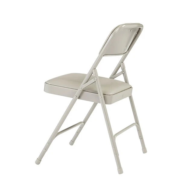 NPS 1200 Series Vinyl Padded Premium Folding Chairs, Warm Grey/Grey, 4/Pack (1202/4) - Image 4