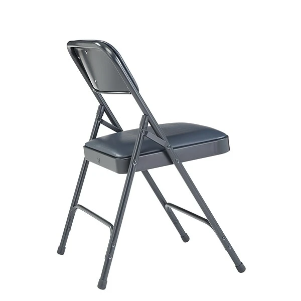 NPS 1200 Series Vinyl Padded Premium Folding Chairs, Dark Midnight Blue/Char-Blue, 4/Pack (1204/4) - Image 3