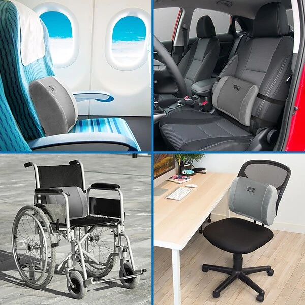 Mount-It! ErgoActive Lumbar Support Cushion With Straps, Breathable Mesh Cover, Gray (MI-1013) - Image 7