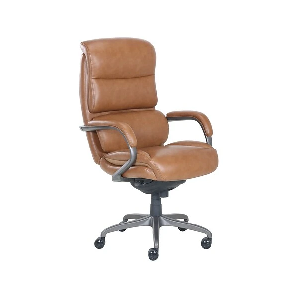 La-Z-Boy Aberdeen Ergonomic Bonded Leather Swivel Computer And Desk Chair, Camel (51545-CAM)