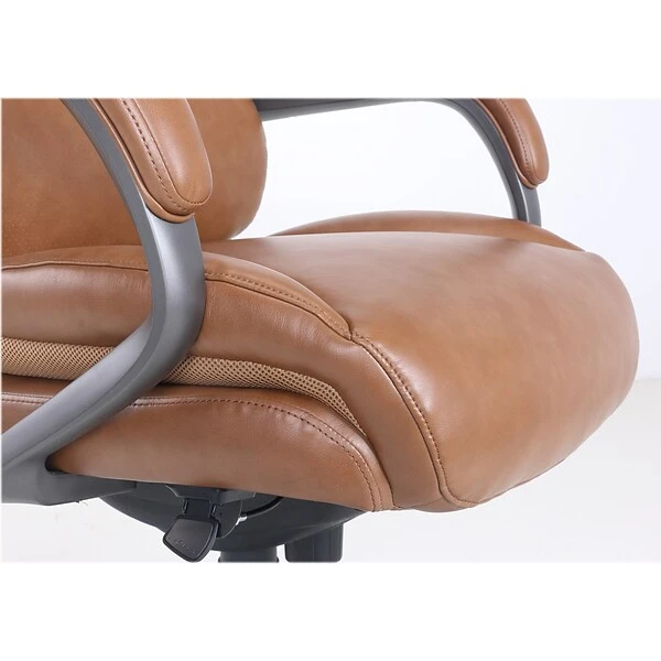 La-Z-Boy Aberdeen Ergonomic Bonded Leather Swivel Computer And Desk Chair, Camel (51545-CAM) - Image 5