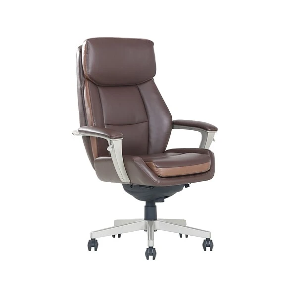 La-Z-Boy Alton Ergonomic Bonded Leather Swivel Executive Chair, Brown (51544-BRN)