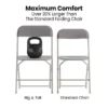 Flash Furniture Hercules™ Plastic Big And Tall Commercial Folding Chair, Gray, 4/Pack (4LEL3WGY)