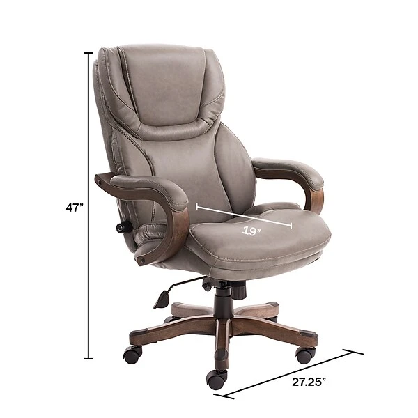 Serta Big And Tall Ergonomic Faux Leather Executive Big & Tall Chair, 350 Lb. Capacity, Brown (43506COSS ) - Image 4