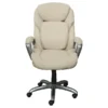 Serta Works My Fit Bonded Leather Executive Office Chair With 360 Motion Support, Inspired Ivory (CHR200063)